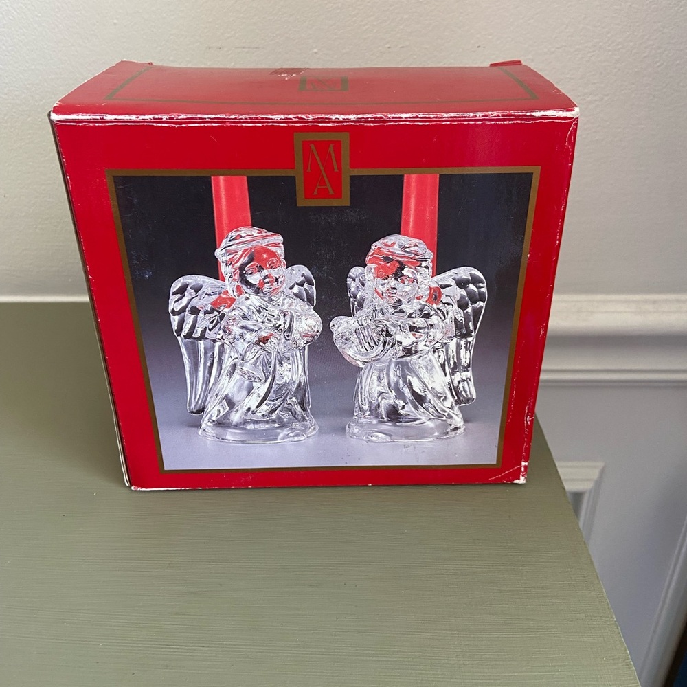 Glass Angel Candle Holders